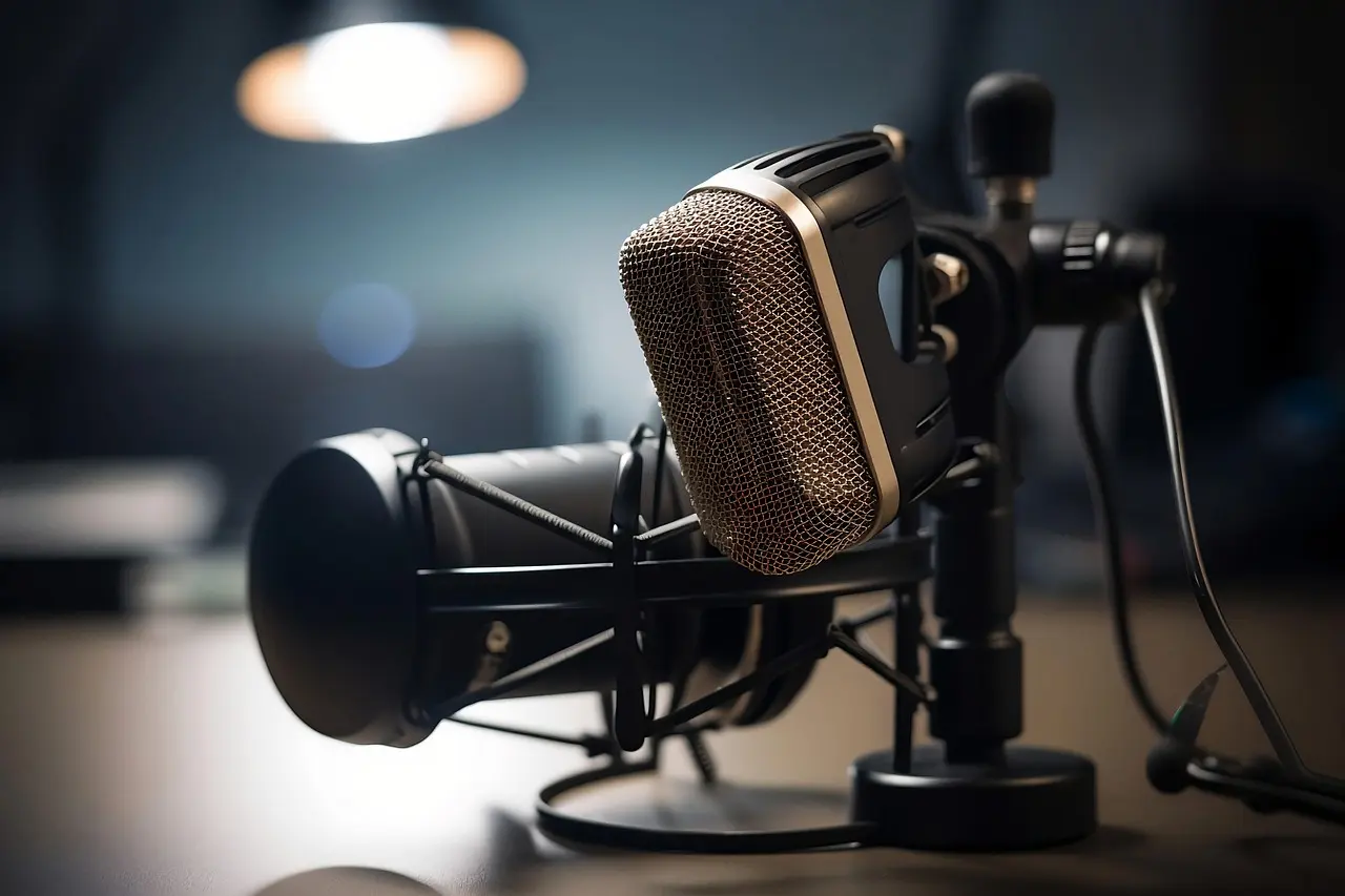 Micrófono de estudio para imaging de radio y televisión
